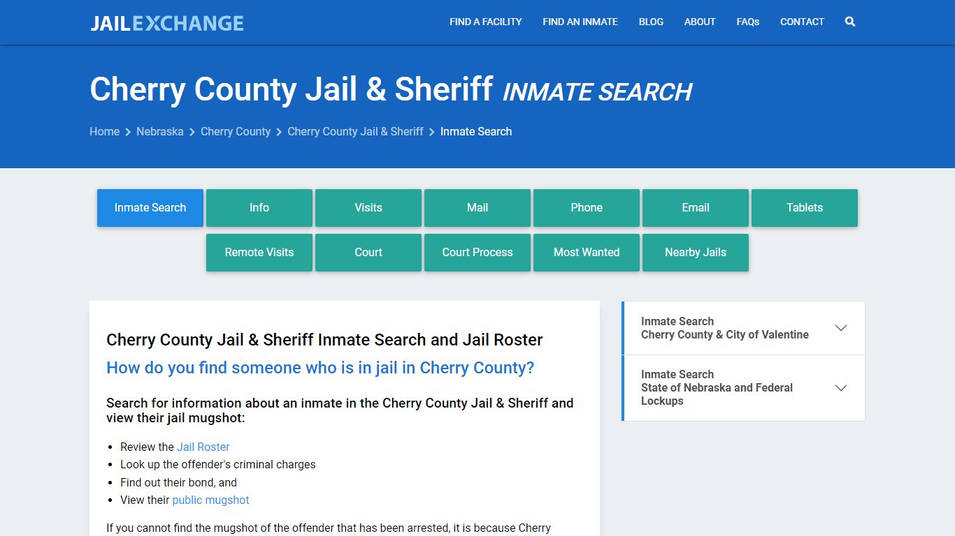 Cherry County Jail & Sheriff Inmate Search - Jail Exchange